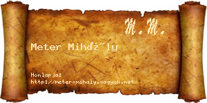 Meter Mihály névjegykártya