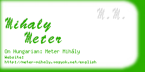 mihaly meter business card